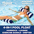 Miniatyrbilde 1 av 5: 4-i-1 Monterey Hammock Basseng Flytemadrass & Vannhengekøye – Multi-Pu DXGHC{F2}