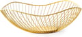 Fruktskål i metall med genombruten design - Gyllene fruktskål - Stor kapacitet - För frukt - Snacks - Grönsaker - 25 x 10 cm (Guld)