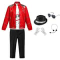 Halloween-kostyme for barn, Michael Jackson-antrekk til danseshow, fest og karneval G8pcs 140