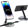 Miniatyrbillede 1 af 5: Magnetisk Trådløs Opladningsstander til Magsafe Oplader, Foldbar 15w Hurtig Trådløs Opladningsstation til Iphone 14/13/12