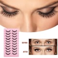 Miniatyrbild 4 av 6: 10 Par Återanvändbara Självhäftande Ögonfransar - Inget Lim eller Eyeliner Behövs - Naturliga Tjocka Lösögonfransar - Förlängning