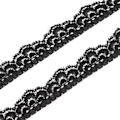 Miniatyrbild 3 av 8: Svart Spetsband 10 Yards 1,5 cm Bredd Stretchigt Elastiskt Bekvämt Blomstermönster Spetskant för Dekorationer Sömnad DIY