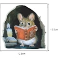 Miniatyrbillede 4 af 5: stk 3D Realistiske Muse Vægklistermærker, Mus Læser Bog Wa,ZQKLA{F2}