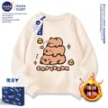 Capybara Sweatshirt, Unisex Løstsiddende Crewneck Pullover, Sød Afslappet Langærmet Top til Børn og Voksne*L størrelse*018 Abrikos - Fleeceforet 018 Apricot - Fleece Lined L size