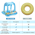 Miniatyrbild 4 av 5: Baby Badring Uppblåsbar Pool Badring Med UPF 50+ Solskydd För Barn I Åldern 3-36 Månader Kul I Vattnet Blå{F2} blue With 3 bells