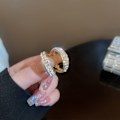 Miniatyrbillede 6 af 10: Par lymfe hvide magnetiske øreringe med diamanter[f2] gold