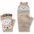 Miniatyrbild 6 av 7: Konvertibla Fingerlösa Vantar för Barn Katt Kanin Stickade Flik Vantar Halvfinger Stretchiga Vantar för Flickor Pojkar 6-12 År{f2}