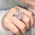 Miniatyrbillede 2 af 5: Kanin Ring Sød Pink Rhinestone Kvinder Piger Fødselsdagsgave[f2]