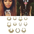 Miniatyrbillede 4 af 5: Charm Fake Septum Clicker Krystal Næsering Guld{F2}