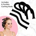 Miniatyrbillede 4 af 4: 6 stk. Lazy Heatless Curling Rod Headband Ingen Varme Silke Krøller Bånd Hårruller Sovende Hårruller Skum Rod Hårstyling Værktøj