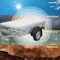 Miniatyrbillede 4 af 5: Trailerpresenning - 208 x 114 x 13 cm - Støvtæt - Til 750 kg Trailer - Grå