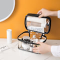 Miniatyrbild 3 av 5: 1 st transparent sminkväska för kvinnor, necessär för resor, vattentät