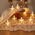 Miniatyrbillede 2 af 7: 12-pak Mini Rose LED Fyrfadslys - Flammeløse, Batteridrevne, Halo Projektion, Romantisk Dekoration - Perfekt til Valentinsdag, Bryllupper