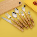 Pikkukuva 2 / 5: Bambu Creative Handle Design Ruokailuvälinesetti 16-osainen ruostumaton teräs Wester{f2}