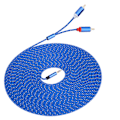 Miniatyrbillede 2 af 7: 3,5 mm til 2RCA Audio Kabel Hi-Fi Stereo Audio Signal Kabel Splitter Guldbelagt Stik (10 m)