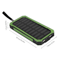Miniatyrbilde 4 av 4: 20000mAh Dobbel USB Power Bank, Bærbar Solar Hurtiglader - Grønn