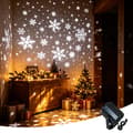 Miniatyrbilde 1 av 5: Innendørs juleprojeksjonslys USB snøfnuggmønster nordlys nordisk feriedekor sesongbasert festdekorasjon Snowflake Projector Light 1pc
