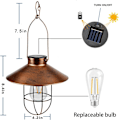 Pikkukuva 2 / 6: Vintage-tyylinen metallinen aurinkolyhty lämpimillä LED-valoilla puutarhaan, patiolle, puuhun, aurinkovalaistus maisemointiin,