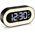 Miniatyrbillede 1 af 5: Digital vækkeur, LED natlys vækkeur med snooze