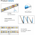 Miniatyrbild 3 av 5: 12V LED-strip, 1 cm bred, 3000K 5M Varmvit LED-strip 2835 IP65 120 LEDs/M, Totalt 600 LEDs LED-ljusstrip för sovrum, köksdekoration
