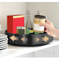 Pikkukuva 2 / 5: Pyörivä suuri metallinen mausteteline keittiön säilytykseen, Lazy Susan pyörivä tarjotin, työtason pystysuora säilytyshylly, yksikerroksinen