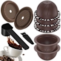 Miniatyrbillede 1 af 5: stk genanvendelige Vertuo kapsler til maskine, kaffekapsel med 2 silikonelåg, 1 ske og børste, (150 ml)