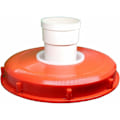 Pikkukuva 2 / 3: Pesty nylon IBC-kannen suodatin kannella IBC-sadetusvesisäiliöön 1000 L DN 75 neulahuopa punainen 245 mm KLB