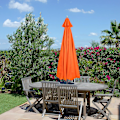 Miniatyrbillede 3 af 5: 2023 Varm Udskiftningsstof til Haveparasol, Tagbeklædning til 2,7 m 6-Arms / 8-Arms Terrasse Solparasol Stof 100% Ny Agatgrøn Agate Green 270cm*8 Arms