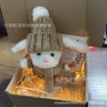Mini kanin-plyslegetøj, sød blød påskegave til børn Khaki + LED light strip