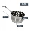Miniatyrbillede 2 af 7: KADAX Gryde, Stålkasserolle, 1,2 L, Håndtag, Gas, Induktion, Rustfrit stål