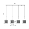 Miniatyrbillede 4 af 4: Dekorativ ophæng 4xE14 23W IP20 – Kobber Koppar