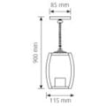 Miniatyrbillede 2 af 2: Suspension - Néo-rétro - Sort - 60W - Rustfrit stål - IP44 - 900x115x85mm Svart