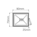 Miniatyrbillede 4 af 4: Ultra-slim LED projektor 10W IP65 1000 Lumen 6000K INDUS Dim. 90x70x25mm Grå