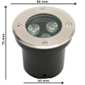 Pikkukuva 2 / 3: Vedenpitävä upotettu LED-kohdevalo 3W 300lm 4000K IP67 Matt krom