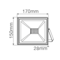Miniatyrbillede 4 af 4: LED projektor INDUS 30W IP65 6000K Grå