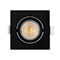 Miniatyrbillede 3 af 4: Sæt med 10 3i1 kvadratiske sorte forsænkede LED-spotlights 7W IP20 Dæmpbar Svart