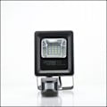 Miniatyrbild 3 av 4: LED-projektor - Ospecifierad - 10W - IP65 - Rörelsedetektor - Extra platt Svart