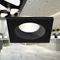 Miniatyrbillede 3 af 4: Sæt med 10 sorte firkantede forsænkede spotlights understøtter IP54 Svart
