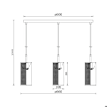 Miniatyrbillede 4 af 4: Dekorativ ophæng 3xE14 23W IP20 – Sort Svart