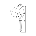 Miniatyrbillede 4 af 4: Justerbar havespot GU10 35W IP65 Sort Svart