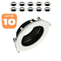 Miniatyrbillede 1 af 4: Sæt med 10 Beta R3 runde hvid/sort MR16 GU10/GU5.3 spotholdere vit svart