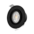 Miniatyrbillede 3 af 4: 3i1 rund sort forsænket LED-spot 7W IP20 Dæmpbar Svart