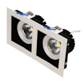 Miniatyrbillede 2 af 2: Dobbelt hvid LED downlight spot 2x8W (Eq. 2x64W) 6400K Dim Vit