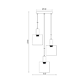 Miniatyrbillede 4 af 4: Dekorativ ophæng 3xE27 23W IP20 Røgfarvet glas – BV01-00071