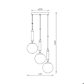Miniatyrbillede 4 af 4: Glasophæng 3xG9 10W – gylden finish