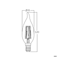 Pikkukuva 4 / 4: LED-filament-lamppu E14 C35T 4W 3000K 470lm