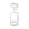 Miniatyrbillede 4 af 4: BETA sort rør pendel GU10 kabel 1,45m Svart