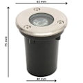 Miniatyrbild 2 av 3: Set med 5 vattentäta infällda LED-spotlights 1W 100lm 4000K IP67 Matt krom