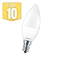 Pikkukuva 1 / 4: 10 kpl LED-liekkilamppuja 6,5W (vastaa 45W) E14 3000K Vit varm