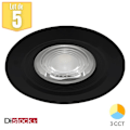 Miniatyrbillede 1 af 4: Sæt med 5 vandtætte forsænkede LED-spotlights 3i1 runde sorte 7W IP54 Svart